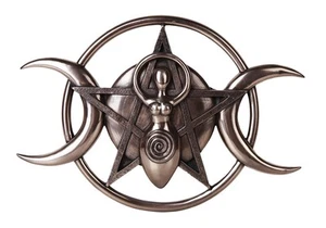 Placa decorativa de pared de diosa espiral pintada a mano acabado bronce fundido en frío - Imagen 1 de 1