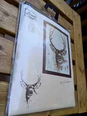 Kit LANARTE VINTAGE - #33497 Buck Ciervo Caza Punto de Cruz Kit 8.5" x 11" Foto 1 de 3