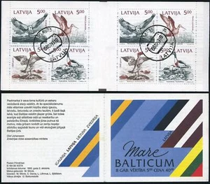 Latvia 332-335a booklet,CTO.Michel 340-343 MH 1. Birds of Baltic shores,1992. - Picture 1 of 1