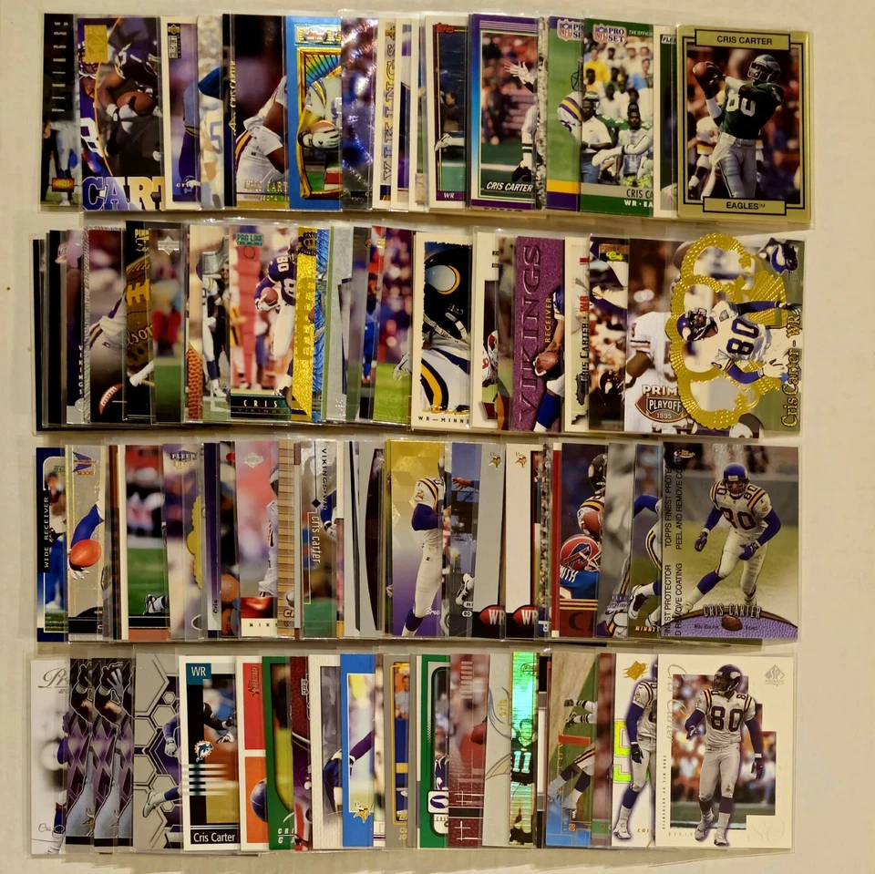 Cris Carter Inserts Premiums Base Pick Your Card & $ave Eagles Vikings Dolphins - Image 1 of 1
