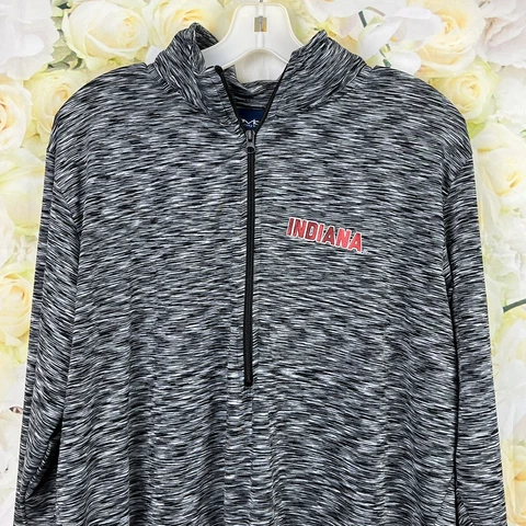 Indiana Hoosiers Shirt Womens 2XL 1/4 Zip OVB Pullover Lightweight Metallic Cover