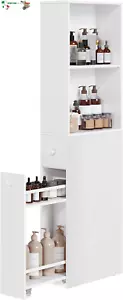 Mobile Bagno Alto, Mobiletto Bagno Salvaspazio, Colonna Bagno con Cassetti e Rip - Foto 1 di 7