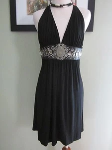 Love & Love schwarzes Neckholder ärmelloses Top Tunika Cover Up Minikleid Gr. M - Bild 1 von 1