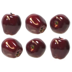 6-Pack Artificial Apple Red Delicious Large Fruit Apples Fake Manzana LOT - Picture 1 of 4