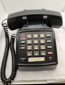 Vintage LUCENT Push Button Black Phone Works - Picture 1 of 10