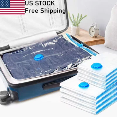 5 bolsas de almacenamiento al vacío Jumbo ahorro de espacio de viaje sello de ropa ropa bomba manual Foto 1 de 4