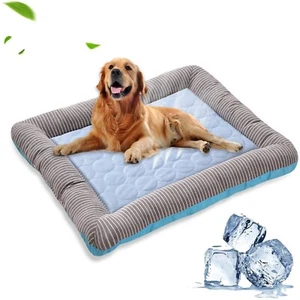 Pet Cooling Mat Dog Cat Bed Breathable Ice Silk Soft Summer Pad NonSlip Washable - Picture 1 of 10