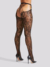 Ann Summers Lace Strappy Crotchless Tights - Black - S/M