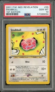 Pokémon Neo Revelation 2001 primera edición #55 Snubbull PSA 10 - Imagen 1 de 2