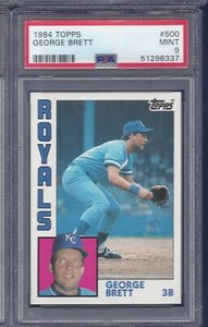 1984 TOPPS #500 GEORGE BRETT ROYALS HOF PSA 9 MINT LOOKS GEM NEW PSA CASE (C)