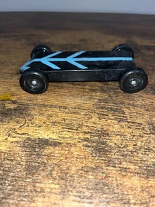 Vintage BSA 1970-80s Derby Pinewood Derby Wood 7” Model Black/Blue Race Car 5 oz - Picture 1 of 3