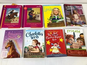 Mixed Lot of 8 Pre-Teen Reading Fiction Books American Girl Frindle GUC - Foto 1 di 12