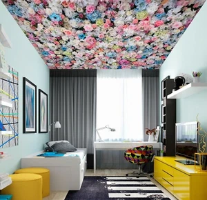 3D Color Roses NA3667 Ceiling WallPaper Murals Wall Print Decal AJ US Fay - Picture 1 of 5