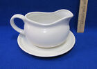 Pic China Gravy Boat & Plate In White Syrup Sauce Salad Dressings 2 Pieces