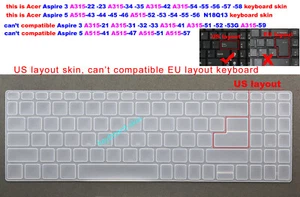 Keyboard Skin Cover for Acer Aspire 5 A515-43 A515-52 A515-54 A515-55 A515-56 - Picture 1 of 6
