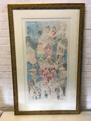 Vintage French Charles Cobelle Signed Print Village Concert - Image 1 of 4