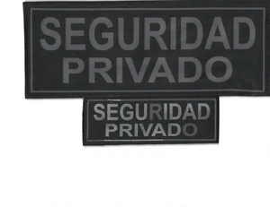 2 parches con velcro reflectante etiqueta SEGURIDAD PRIVADO negro azul - Imagen 1 de 4