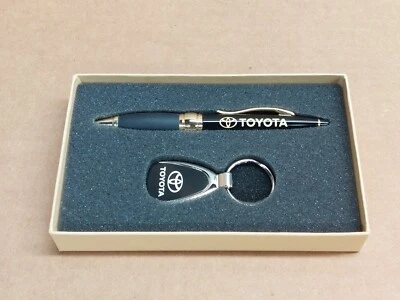 Toyota Black/Gold Refillable Pen and Metal Teardrop Keychain Gift Set - Image 1 of 4