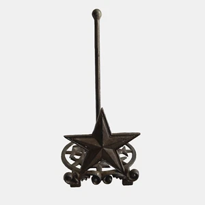Metal Vintage Rustic Western Star & Scroll Art Paper Towel Holder Display Stand - Picture 1 of 20