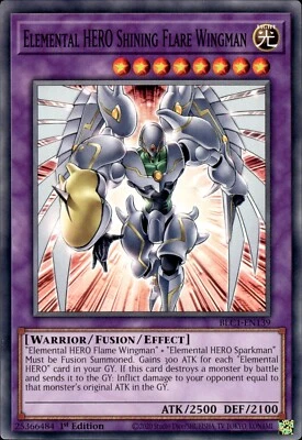 Elemental HERO Shining Flare Wingman - 1st Edition BLC1-EN139 - NM - YuGiOh - Image 1 of 2