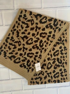 J. Crew Leopard Print  Knit Sweater Scarf One Size Acrylic New With Tags - Picture 1 of 9