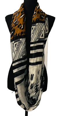 Pañuelo Infinity Abstracto Estampado Artístico Ligero Aprox 42 x 36 Oblongo Foto 1 de 4