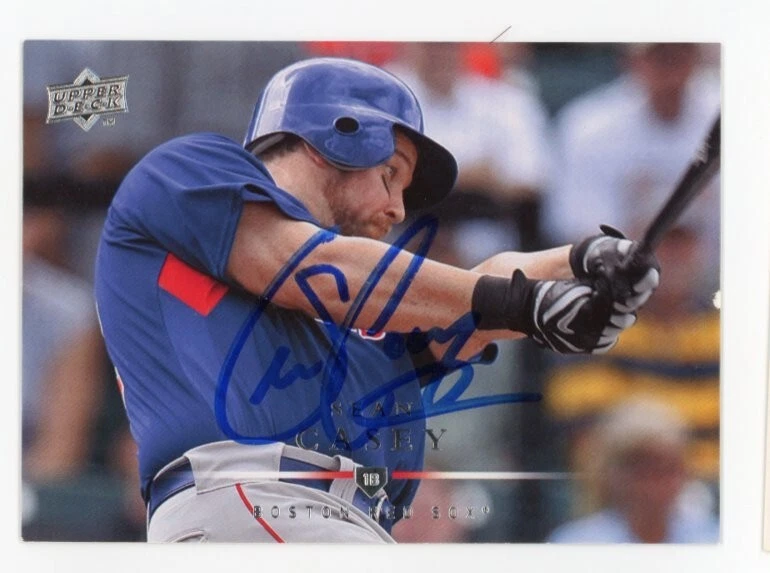 SIGNED BASEBALL CARD AUTO BOSTON RED SOX SEAN CASEY 2008 UPPER DECK UD #437 - Image 1 of 1
