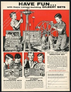 1956 A C Gilbert Erector Set illustrierte Vintage Printanzeige - Bild 1 von 7
