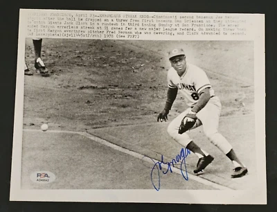 1978 JOE MORGAN Signed Original PRESS Photo-HOF-CINCINNATI REDS-PSA - Image 1 of 4