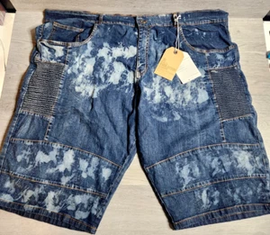 Evolution In Design Herren Distressed Acid Wash Denim Jeans Shorts Noir Gr. 48 - Bild 1 von 5