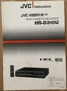 JVC Vidstar HR-D310U Video Cassette Recorder Instructions Owners Manual VHS - Picture 1 of 3