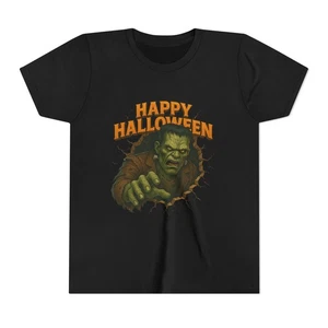 Frankenstein Halloween Youth Tee, Kids Costume Shirt, Spooky Tee, [...] - Picture 1 of 10