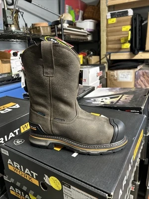 Ariat Hombre Trabajo 7.5D Tocón Jumper Pull On BOA H2O EH Puntera Comp Hierro Café Foto 1 de 4