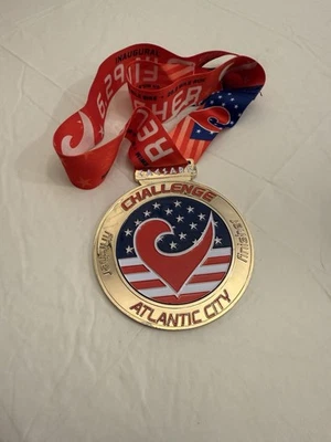 2014 Atlantic City NJ Inaugural Triatlón Challenge Finisher Medalla Césares Foto 1 de 4