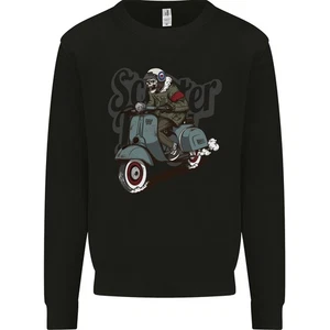Scooter Skull MOD Motorcycle Biker Kids Sweatshirt Jumper - Picture 1 of 3