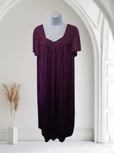Miss Elaine Sz XL Mid Length Nightgown, Maroon. NS-1 - Picture 1 of 8