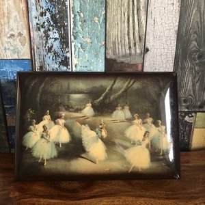 Stunning Vintage Sorrento Ballerina Inlaid Lacquered Musical Jewellery Box Santa - Picture 1 of 15