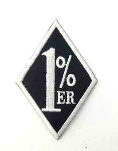 1% ER Diamond Biker Patch - Black & White Bügelbild Motorrad OutLaw Club Aufnäher - Bild 1 von 1