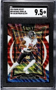 2024 Panini Select #80 MIchael Penix Jr Tri-Color Prizm 82/299 SGC 9.5 MT+ - Picture 1 of 2