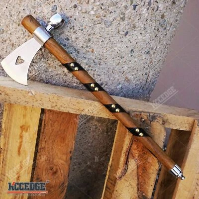19" NATIVE AMERICAN PEACE PIPE TOMAHAWK AXE Replica w/ Functional Pipe - Image 1 of 4