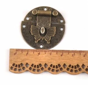 2x Butterfly Latch Antique Wooden Jewelry Gift Box Hardware Hasps Catch Chest - Picture 1 of 1