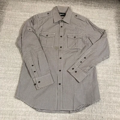 Howe Shirt Mens Medium Button Up Pocket Beige White Pocket Western Casual - Image 1 of 4