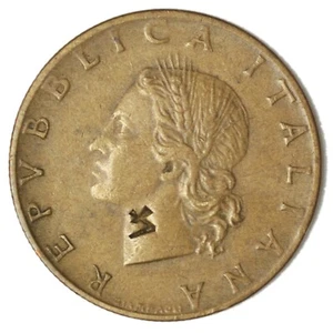 ITALIA 20 Lire 1958 - Contromarca numero 4 - Countermark - Imagen 1 de 2