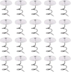 20 Upholstery Pins Bed Skirt Fabric Screws Twist Holders Headliner Tacks Clear - Picture 1 of 6