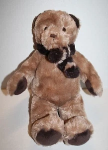 Brookstone NAP Teddy Bear 14" Brown Tan Plush Baby Scarf Stuffed Animal Soft Toy - Picture 1 of 8