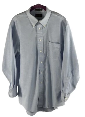 Camisa Surrey Para Hombre Manga Larga 16.5 32/33 Azul Claro Algodón Botón EE. UU. Foto 1 de 4
