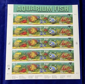 AQUARIUM FISH US SC# 3317-20 MNH Full Sheet 1999 Issue - Picture 1 of 1