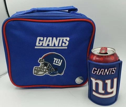 New York Giants 12 0Z COOZIE COOLER HOLDER + Small Insulated Cooler Lunch Bag Cover