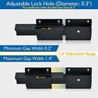 Convenient Gate Latch Lock with 3 Padlock Hole Heavy Duty Design for Wood Door