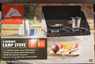 Ozark Trail Estufa de Campamento de 2 Quemadores Equipo de Exterior Estufa Portátil Camping NUEVO Foto 1 de 4